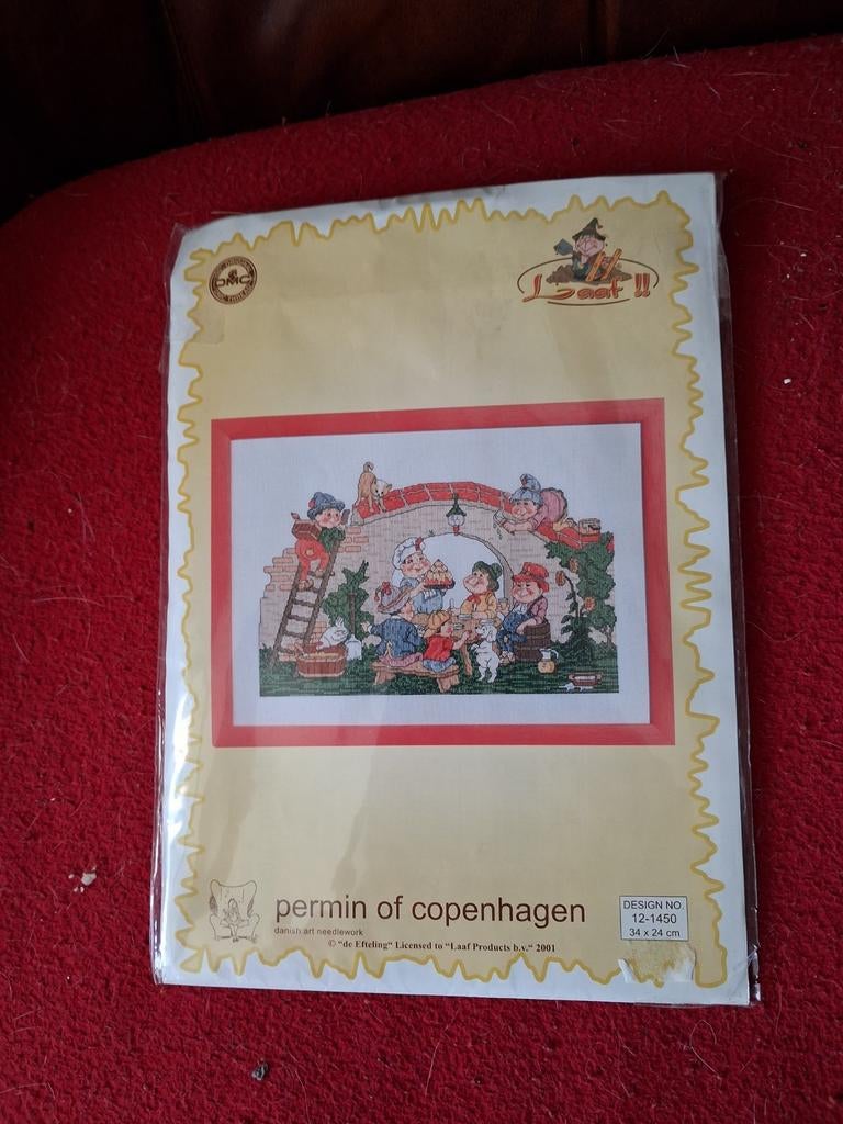 Te koop groot borduur pakket van laaf van efteling., Verzamelen, Ophalen of Verzenden, Zo goed als nieuw, Beeldje of Poppetje