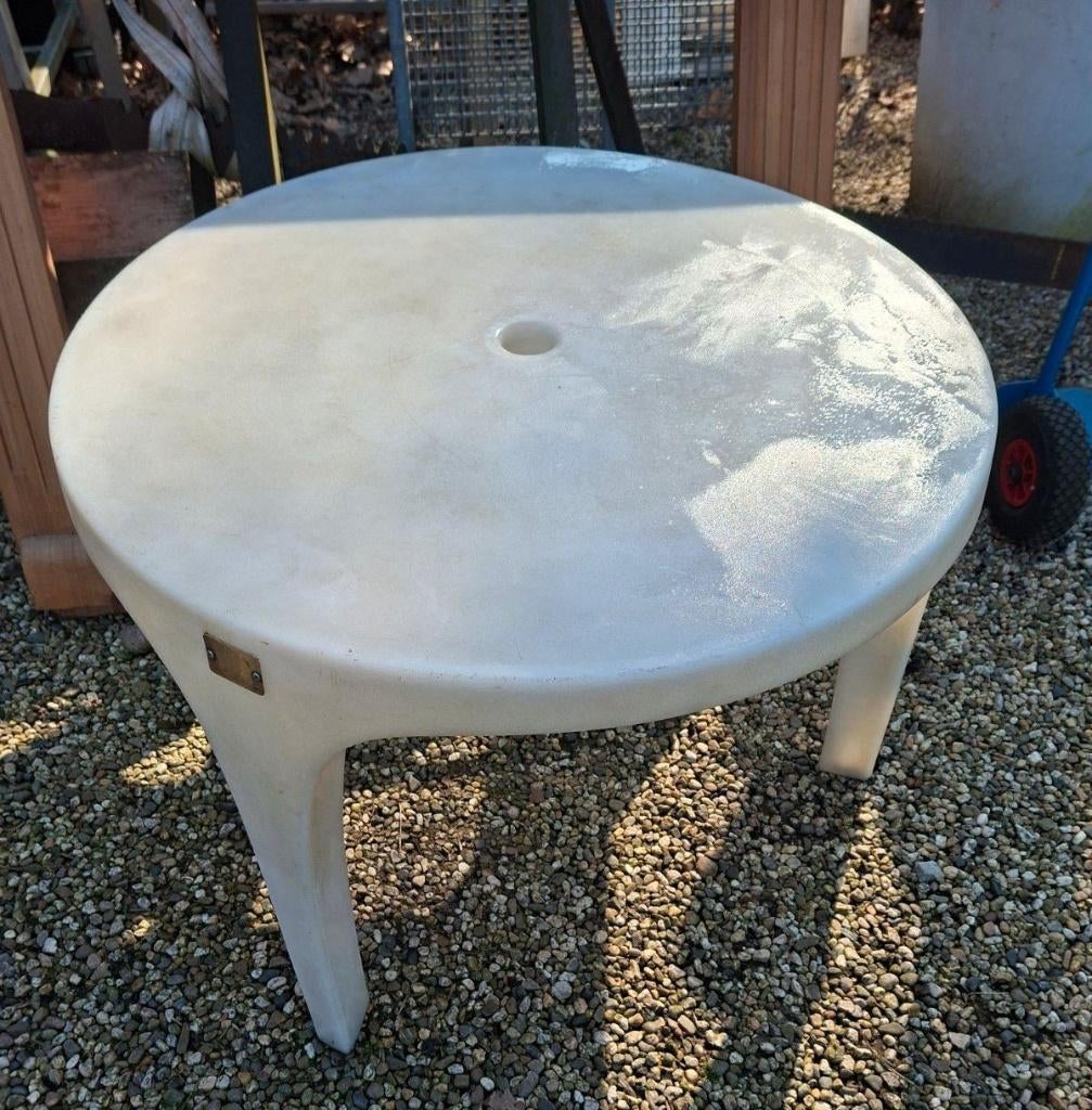 Tuintafel, Tuin en Terras, Tuintafels, Ophalen, Kunststof, Gebruikt, Rond