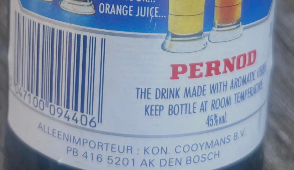 Vintage Pernod fles, ca. 1992  - Collectors item, Verzamelen, Ophalen of Verzenden, Gebruikt, Frankrijk, Overige typen
