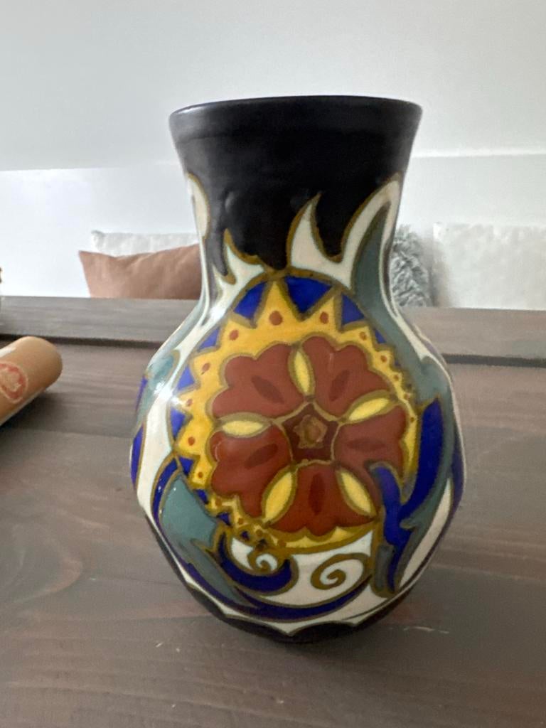 Gouda Plazuid Art Deco Vaas, ca. 1920-1930, Antiek en Kunst, Antiek | Vazen, Ophalen of Verzenden