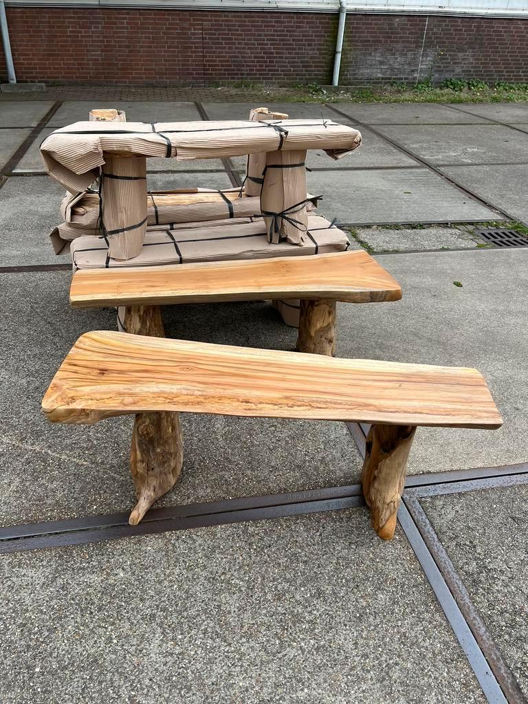 Boomstam banken 120 cm, Tuin en Terras, -, -, Nieuw, Ophalen of Verzenden