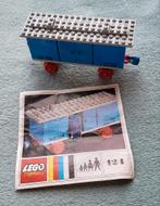Lego trein blauwe rails goederen wagon (set 124) + boekje., Kinderen en Baby's, Speelgoed | Duplo en Lego, Ophalen of Verzenden