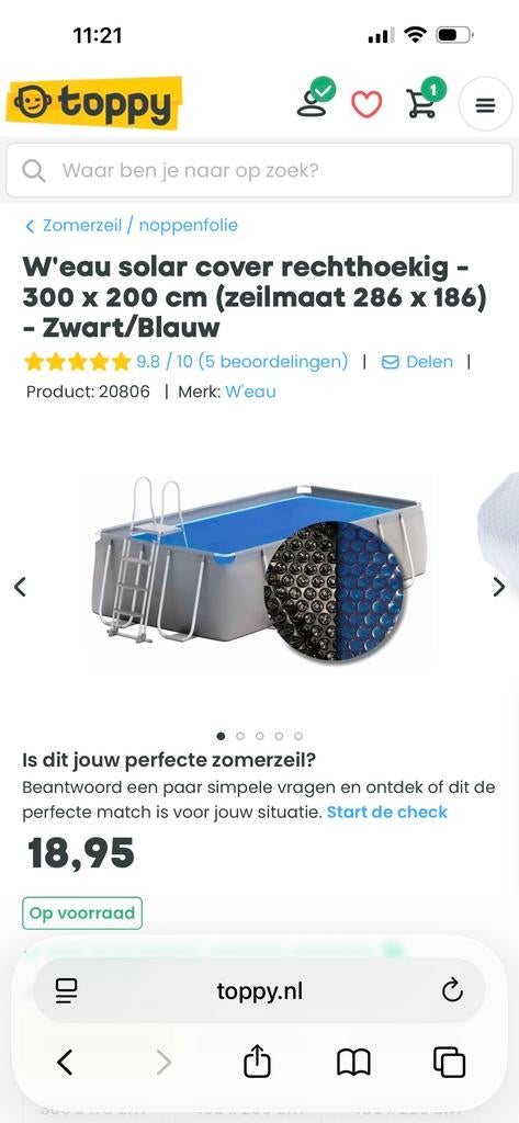 Isolerend afdekzeil voor zwembad 3 x 2 meter, Ophalen of Verzenden, Gebruikt, Afdekzeil