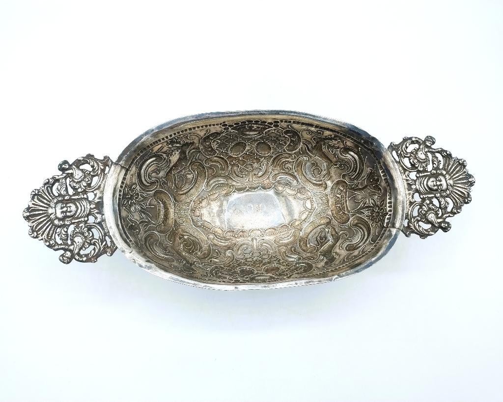 Zilveren brandewijnkom, A. Wijngaarden, Leeuwarden, 1773, Antiek en Kunst, Verzenden, Zilver