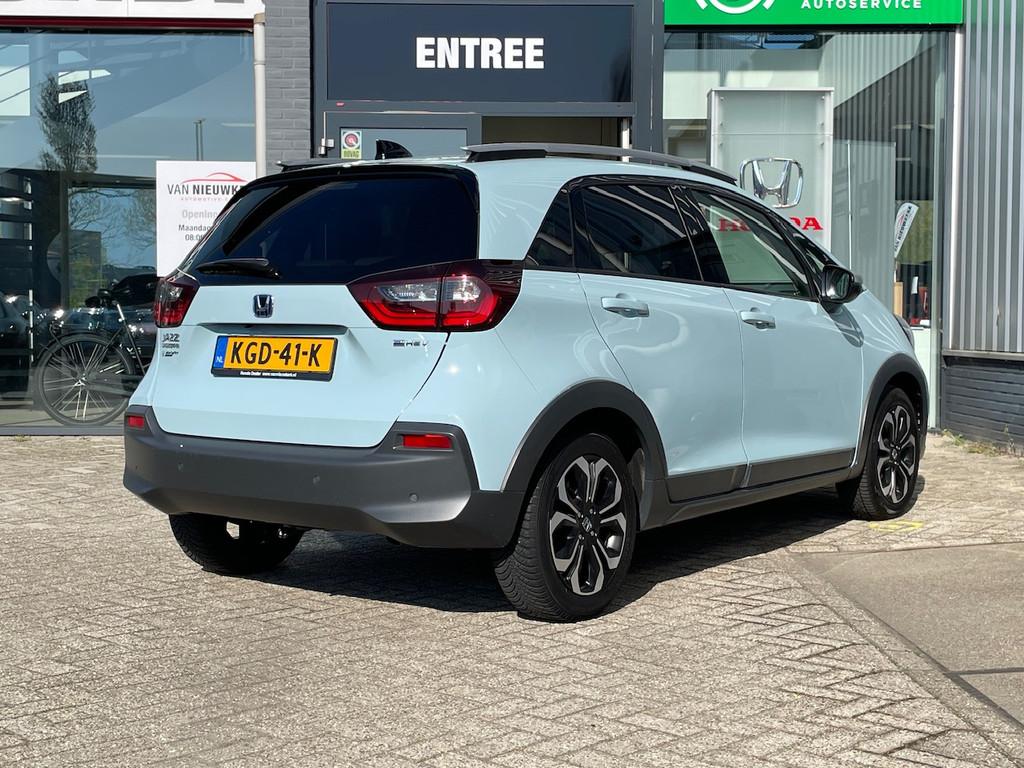 HONDA Jazz 1.5 e:HEV Hybrid Automaat Crosstar | Navi | Carpl, Auto's, Honda, Stof, 4 cilinders, Blauw, Bedrijf