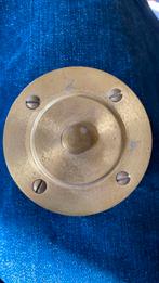 Vintage, massief messing  ronde deurbel., Antiek en Kunst, Antiek | Koper en Brons, Ophalen of Verzenden