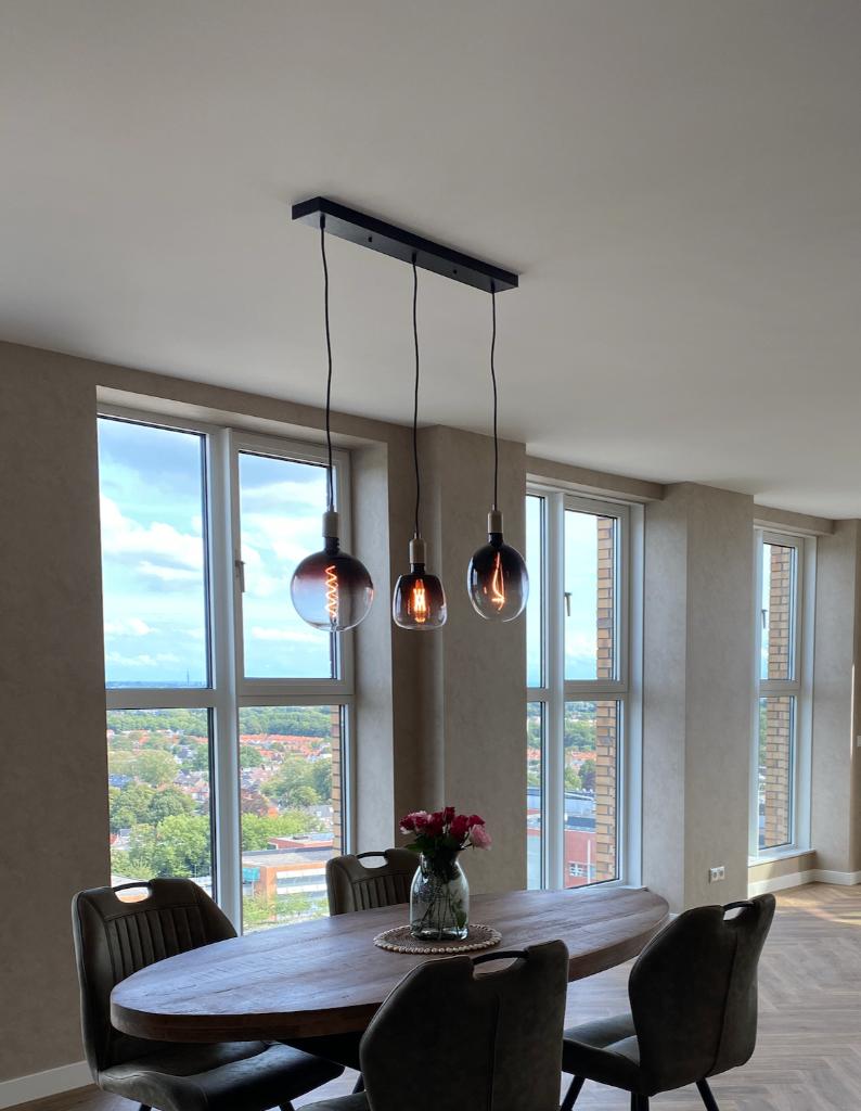 Hanglamp zwart, Ophalen, Gebruikt, Glas, 50 tot 75 cm