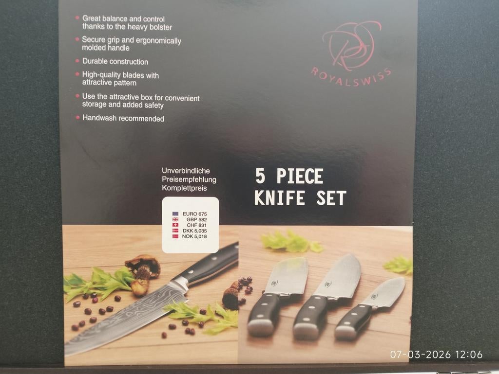 Royal Swiss 5-delige messenset in luxe geschenkdoos, Ophalen of Verzenden, Nieuw