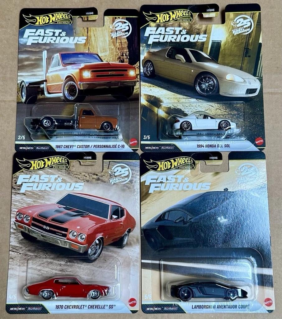 Hot Wheels Fast & Furious set van 4, Hobby en Vrije tijd, Ophalen of Verzenden