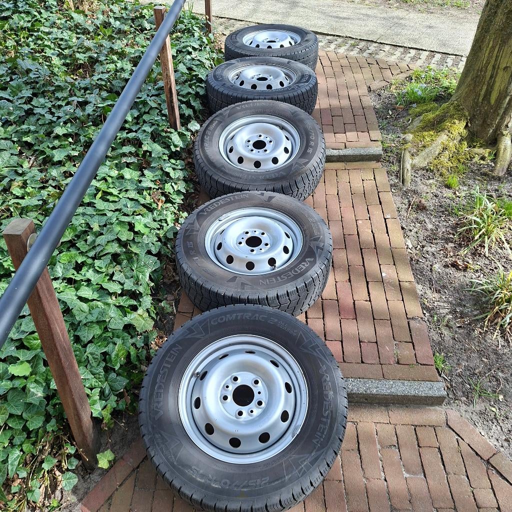 5x zgan 15 inch stalen velgen voor fiat ducato, Ophalen, 15 inch, Velg(en), All Season