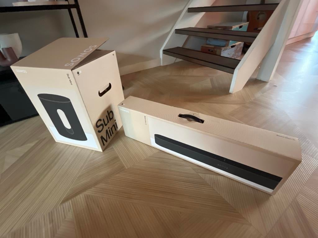 Sonos Beam Gen 2 en Sub Mini - Originele Verpakkingen, Ophalen, Overige typen, Zo goed als nieuw, Sonos