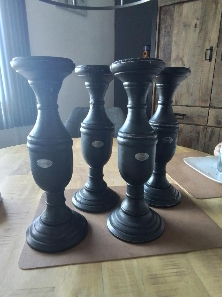 Kandelaars en Kaarsen, Ophalen, 25 tot 50 cm, Zwart, Zo goed als nieuw