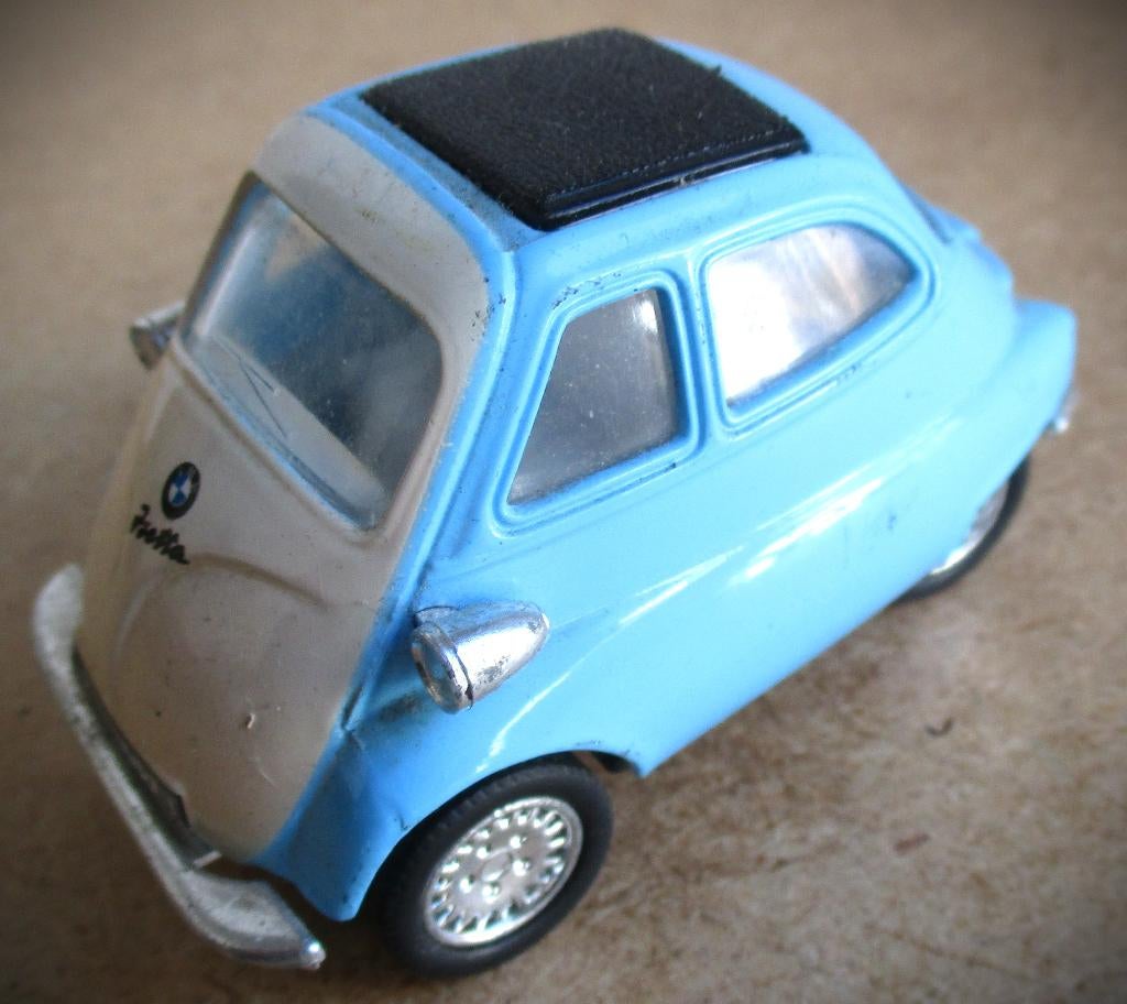 BMW Isetta Modelauto~Blauw wit~Auto~Miniatuur, Ophalen of Verzenden, Gebruikt, Auto