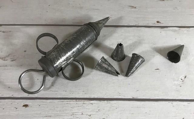 Vintage brocante slagroomspuit in originele doos JTR, Antiek en Kunst, Antiek | Keukenbenodigdheden, Ophalen of Verzenden