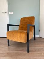 Eleonora Fauteuil Lars Fluweel Oker geel, Huis en Inrichting, Ophalen, Zo goed als nieuw, 75 tot 100 cm, 50 tot 75 cm