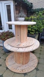 🌞 BARTAFEL KABELHASPELS SALONTAFELS BIJZETTAFELS TUINTAFEL, Ophalen, Nieuw, Rond, Hout
