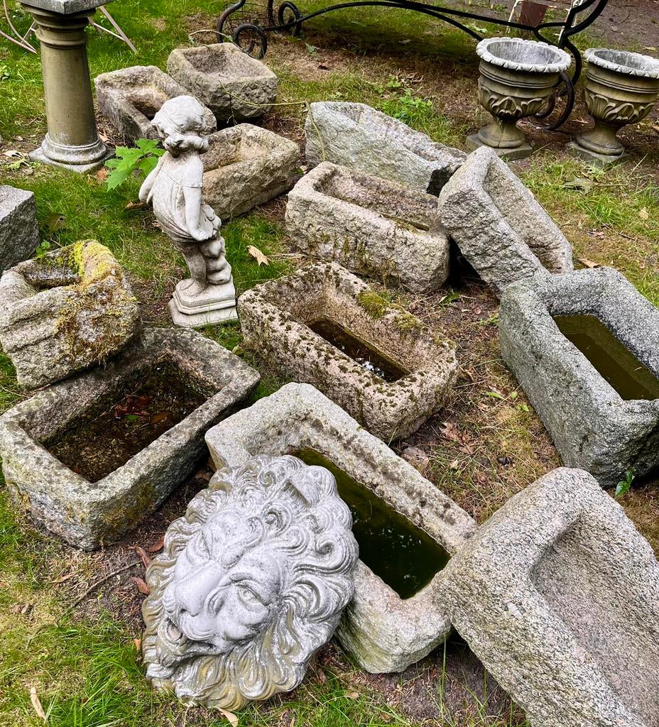 * oude voederbak trog arduin bakken stenen troggen bak stoer, Ophalen, Gebruikt, Hardsteen, Waterornament