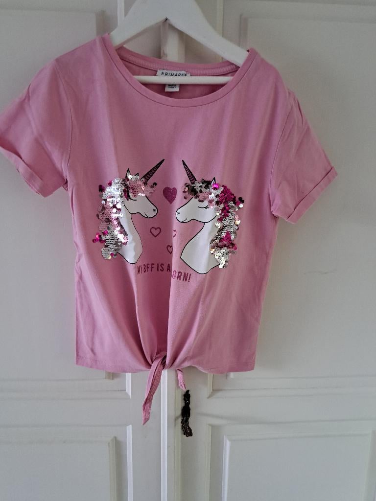 opknoop t-shirt eenhoorns (Primark), Gebruikt, Meisje, Ophalen of Verzenden, Shirt of Longsleeve