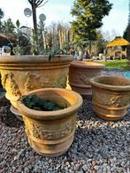 Set van 4 mediteraanse terracotta tuinpotten, Ophalen, Steen, Gebruikt, Minder dan 60 cm