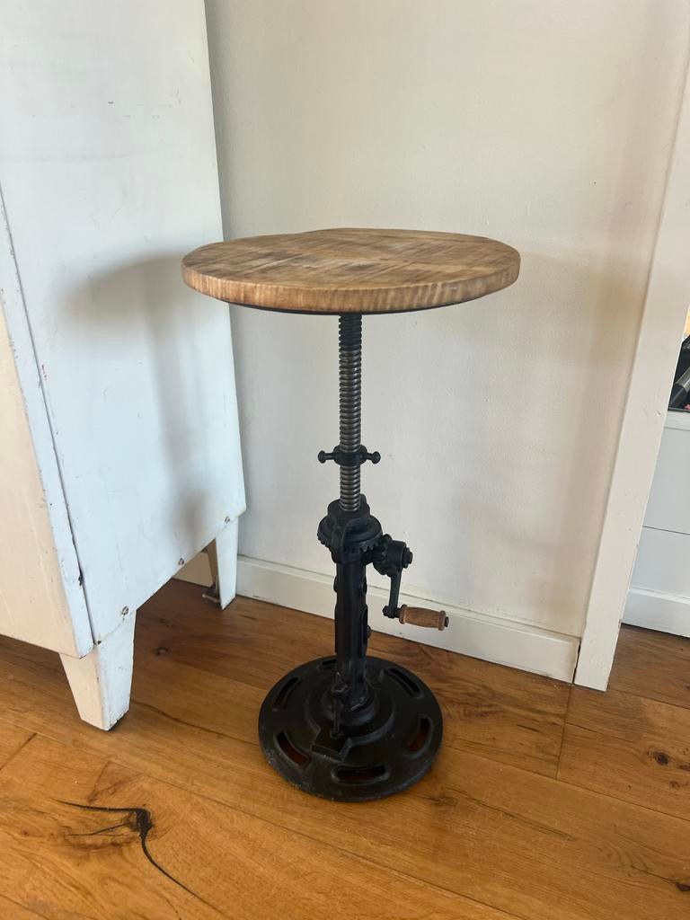 Industriële Bijzettafel/Kruk - Super Sterke Kwaliteit, Ophalen, Minder dan 55 cm, Gebruikt, Metaal of Aluminium
