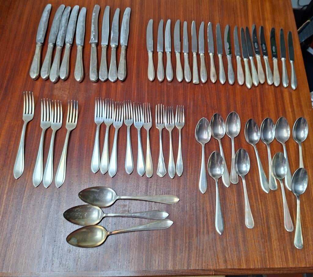 54 delig antiek vintage bestek Gero 90 Sola 100, Ophalen of Verzenden