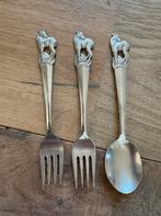 Vintage Bestekset met Hertenmotief - Lepel en Vorken, Ophalen of Verzenden
