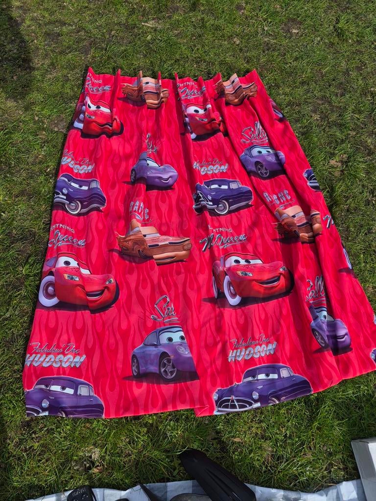 Cars gordijnen 3 stuks, Gebruikt, 100 tot 150 cm, Rood, 50 tot 100 cm