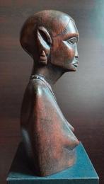 Antiek houten beeld vrouw buste, Ophalen of Verzenden