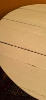 Vintage tafeltje, terras tafeltje, smeedijzer, rond blad, Tuin en Terras, Gebruikt, Vintage, Rond, Ophalen of Verzenden