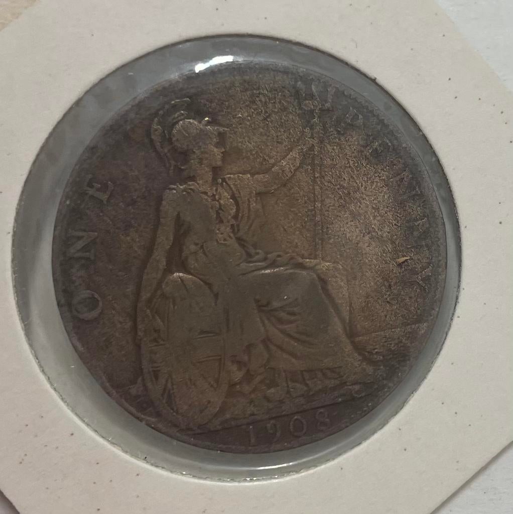 1 penny Engeland 1908, Postzegels en Munten, Munten | Europa | Niet-Euromunten, Ophalen of Verzenden, Overige landen