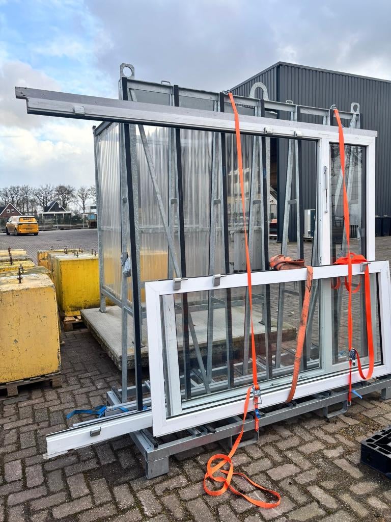 Aluminium openslaande deuren incl. kozijn (tuindeuren), Doe-het-zelf en Verbouw, Kozijnen en Schuifpuien, Ophalen, Kunststof, Gebruikt