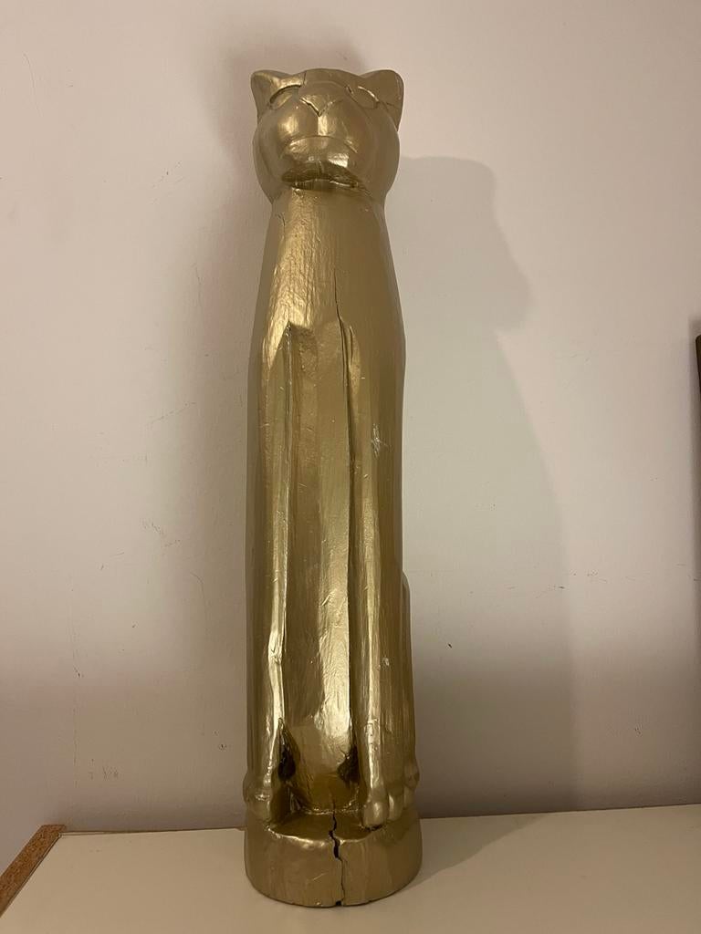 Goud kleurig Kat, Huis en Inrichting, Woonaccessoires | Overige, Ophalen of Verzenden, Zo goed als nieuw