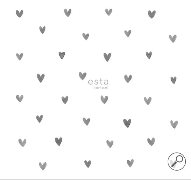 Esta Behang Hartjes - Nieuwe rol, Ophalen of Verzenden, Minder dan 10 m², Wit