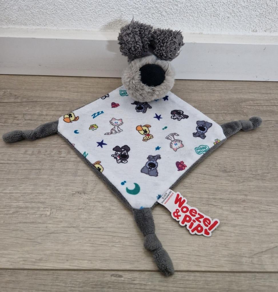 Woezel & pip knuffeldoek hond knuffeldoekje grijs, Ophalen of Verzenden, Zo goed als nieuw, Hond