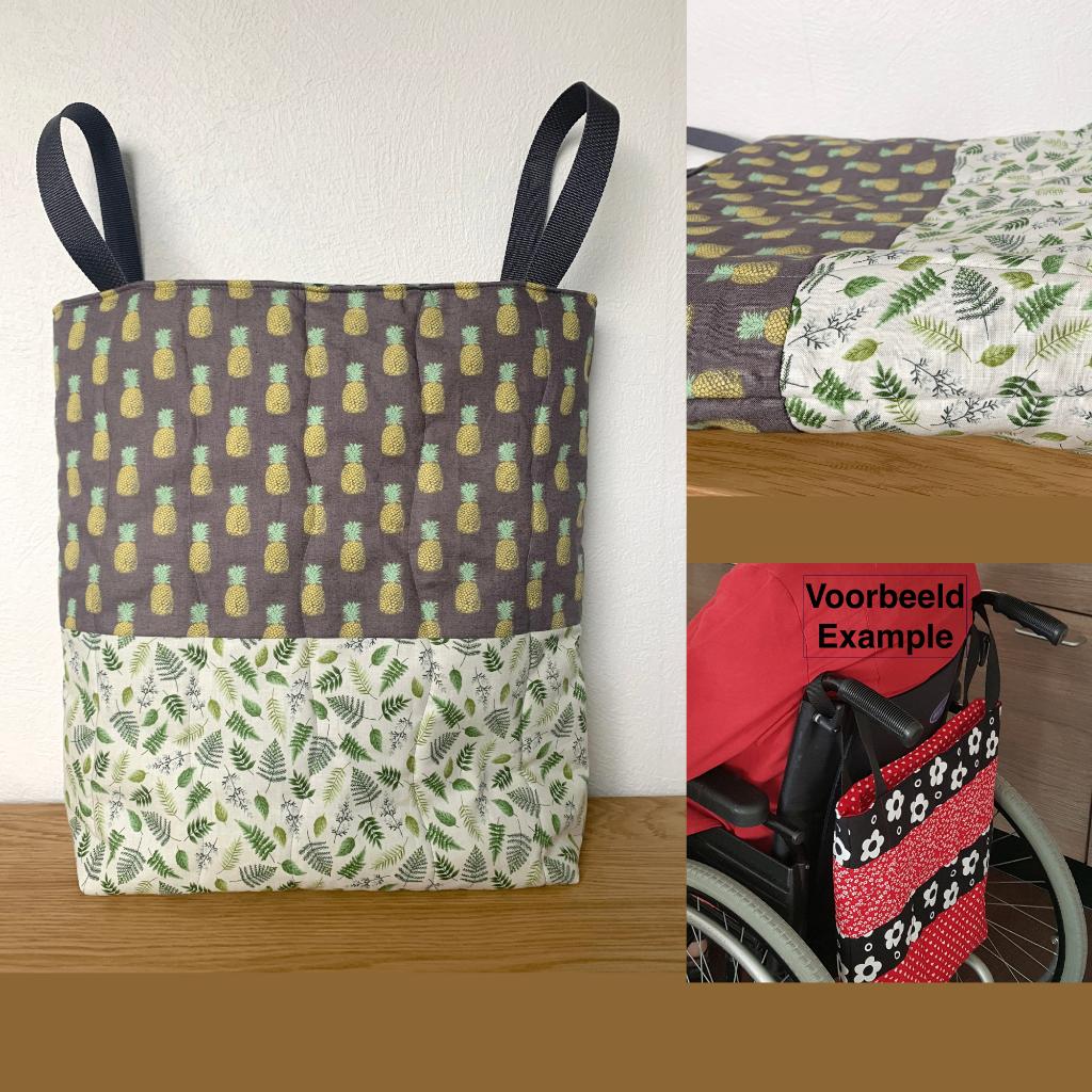 Rolstoeltas met ananasprint, nieuwe tas voor rolstoel, uniek, Ophalen of Verzenden, Nieuw, Groen, Shopper