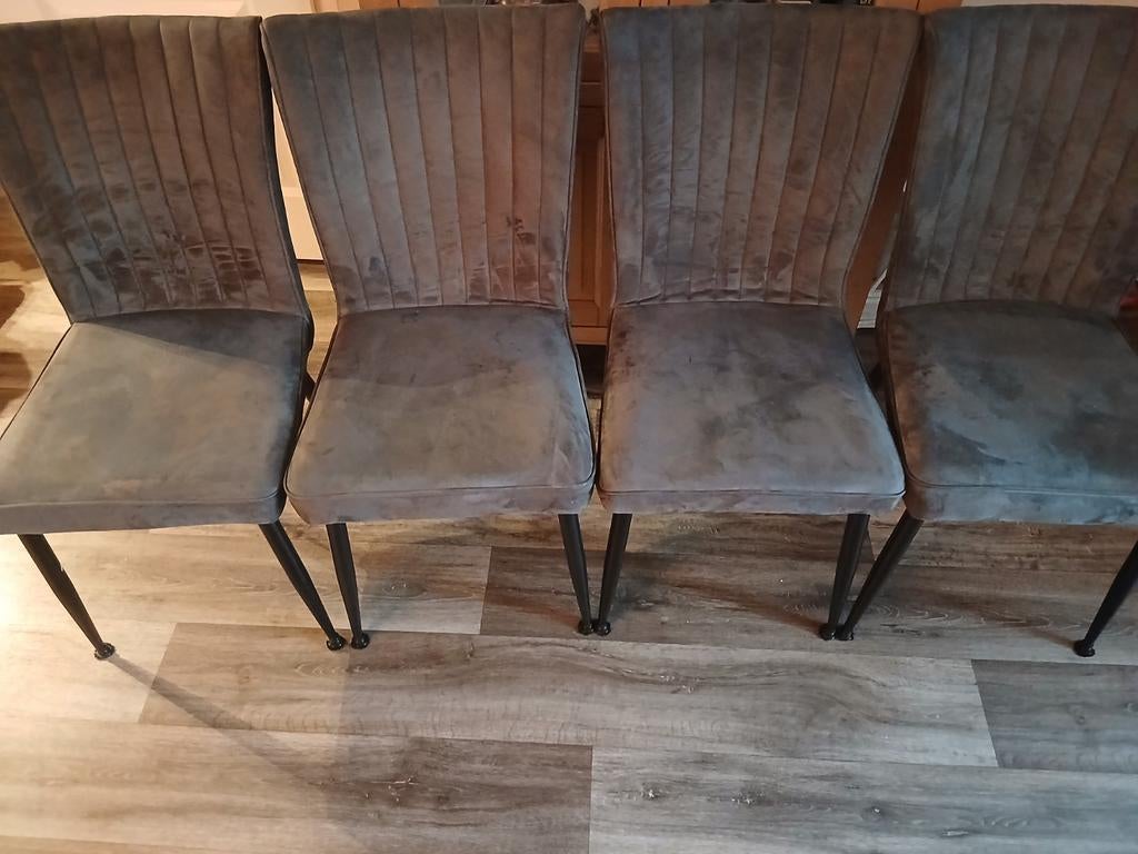 4 stoelen antraciet, Ophalen, Grijs