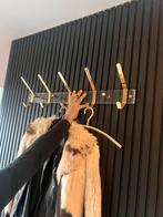 HOLLYWOOD REGENCY DESIGN WANDKAPSTOK GOUDEN HAKEN PLEXIGLAS, Wandkapstok, Overige materialen, Gebruikt, Ophalen of Verzenden