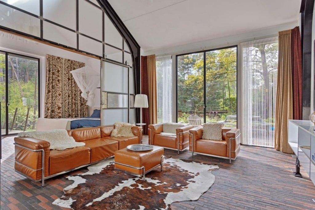 zithoek, Huis en Inrichting, Banken | Complete zithoeken, Zo goed als nieuw, Leer, Metaal, Ophalen