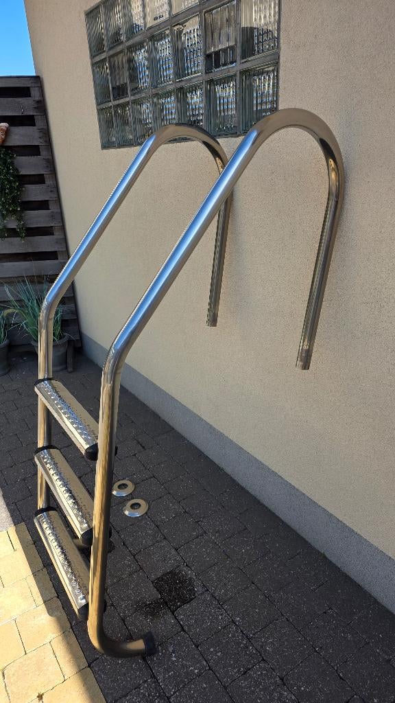 Zwembadtrap RVS, Tuin en Terras, Zwembad-toebehoren, Ophalen, Gebruikt