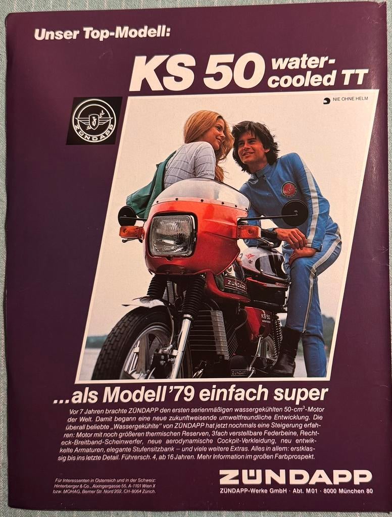 Advertentie 1979 Zündapp KS50 watercooled TT, Verzenden, Zo goed als nieuw, Motoren