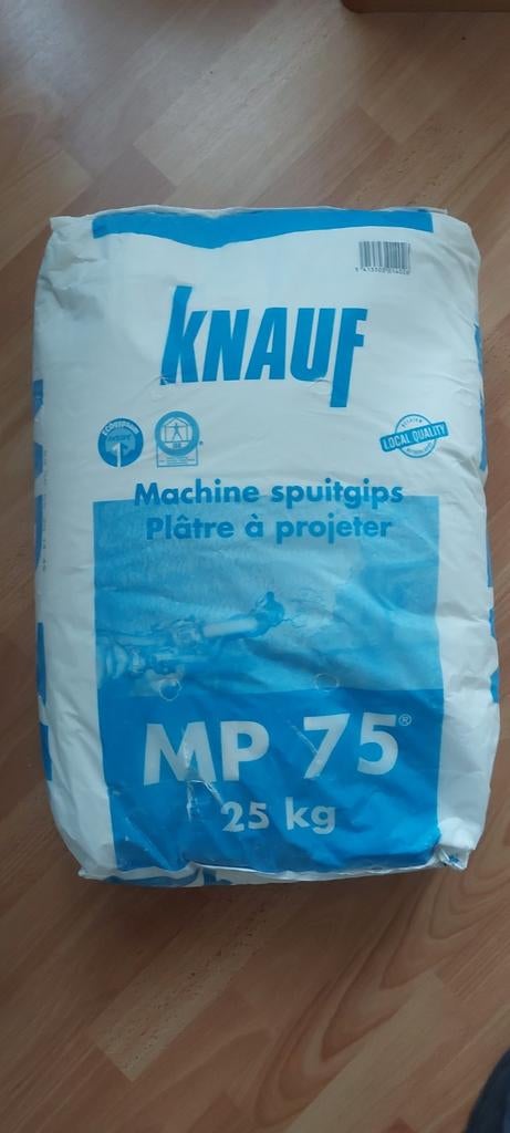 Knauf MP75 Spuitgips 25 kg - Overbodig, nog goed bruikbaar, Ophalen, Wit