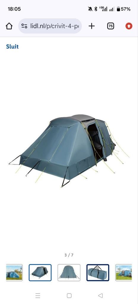 Crivit 4-persoons tent, Caravans en Kamperen, Tenten, Ophalen of Verzenden