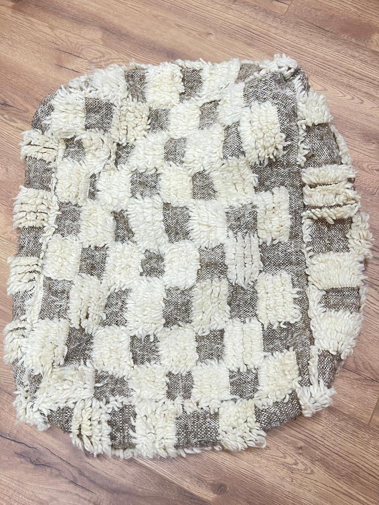 Nieuwe Marokkaanse berber wollen kelim, vloerkussen poef, Huis en Inrichting, Banken | Voetenbanken en Poefen, Nieuw, Ophalen of Verzenden