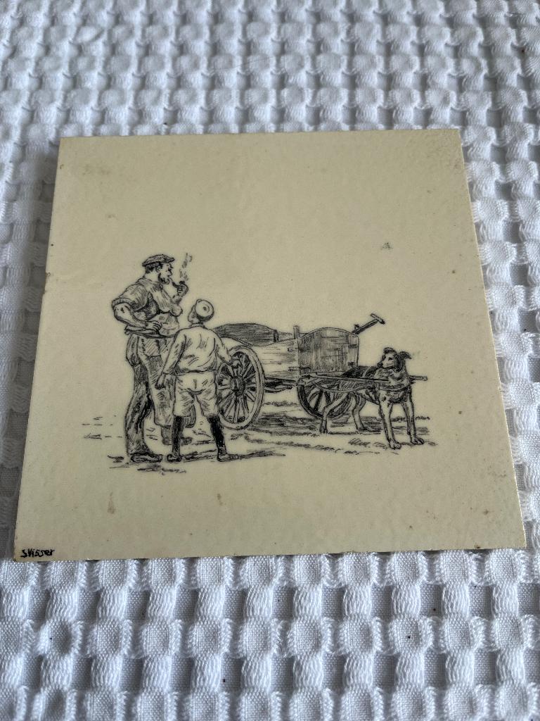 Vintage tegel Sjoukje Visser  (6), Ophalen of Verzenden
