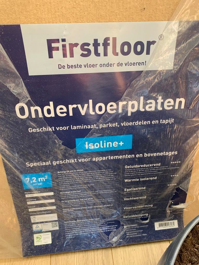 Gratis ophalen: 6 Ondervloerplaten, Doe-het-zelf en Verbouw, Ophalen, 30 cm of meer, Overige typen, Nieuw