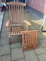 Houten Deckchair / Ligstoel - Verstelbaar, Tuin en Terras, Ophalen of Verzenden, Gebruikt, Hout, Verstelbaar