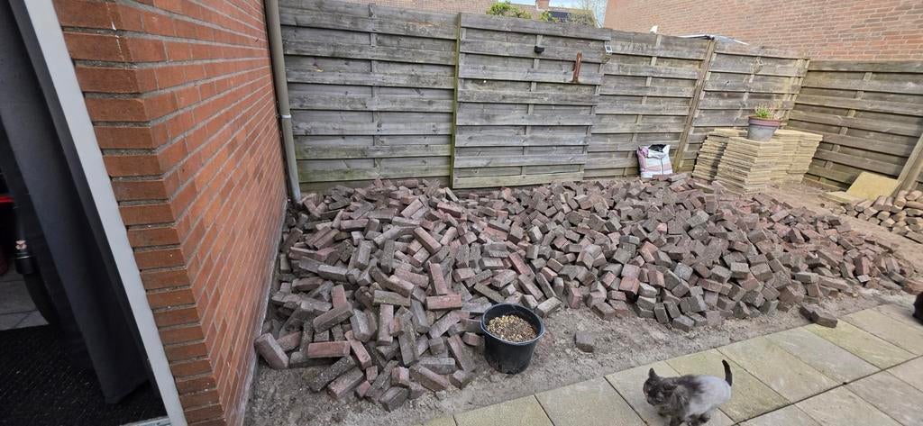Bakstenen gratis, Tuin en Terras, Tegels en Klinkers, Ophalen, Gebruikt, Klinkers, 10 m² of meer