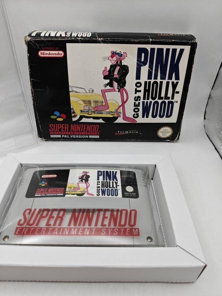 Pink Goes to Hollywood SNES Boxed, 2 spelers, M, Ophalen of Verzenden, Zo goed als nieuw