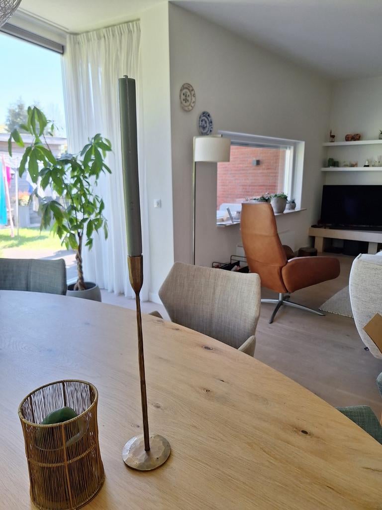 Goudkleurige kandelaar &kaarsenhouder., Huis en Inrichting, Woonaccessoires | Kandelaars en Kaarsen, Ophalen of Verzenden, Overige materialen