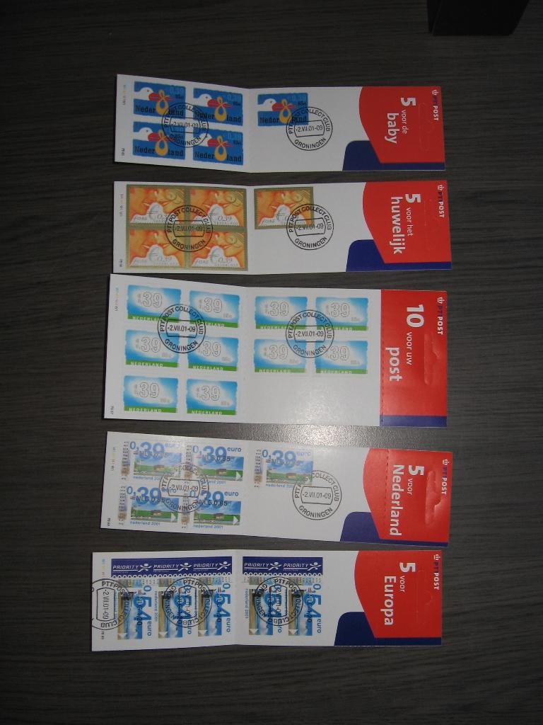 Nederland. 13 Postzegelboekjes, Eurozegels, Gestempeld., Postzegels en Munten, Postzegels | Nederland, Verzenden, Na 1940, Gestempeld
